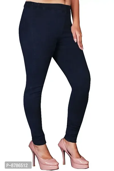 Classic Denim Solid Jegging For Women-thumb4