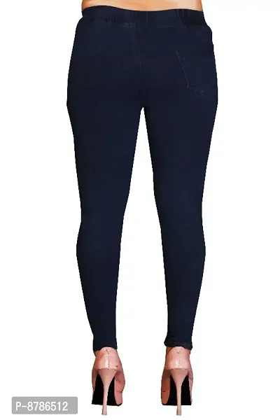 Classic Denim Solid Jegging For Women-thumb2