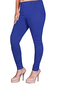 Classic Denim Solid Jegging For Women-thumb1