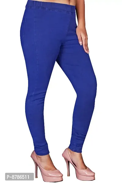 Classic Denim Solid Jegging For Women-thumb3