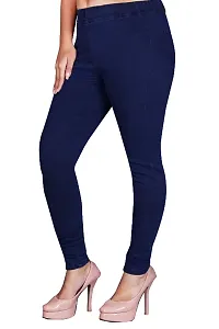 Classic Denim Solid Jegging For Women-thumb1