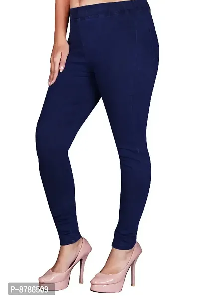 Classic Denim Solid Jegging For Women-thumb2