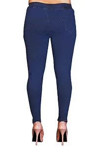 Classic Denim Solid Jegging For Women-thumb3