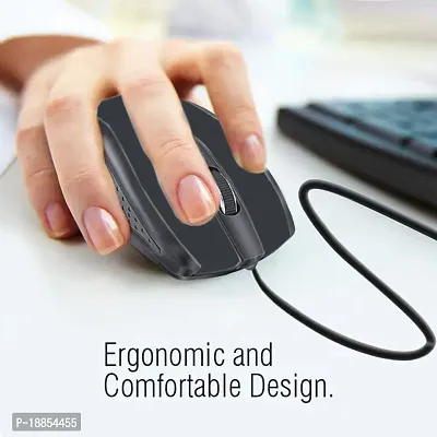 Preimum Quality Wired USB Mouse, 1000 to 1600 CPI Optical Sensor, Plug  Play for Windows  Mac-thumb3