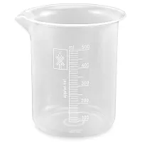 Truvic Combo Pack (4pcs) 50ml 100ml, 250ml, 500ml Plastic Science Beaker Set Measuring Cup Transparent-thumb3