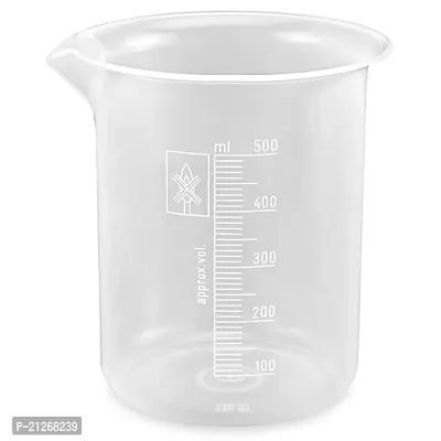 Truvic Combo Pack (4pcs) 50ml 100ml, 250ml, 500ml Plastic Science Beaker Set Measuring Cup Transparent-thumb4