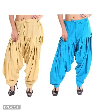 COTTON SEMI PATIALA SALWAR FOR WOMEN PACK OF -2-thumb0