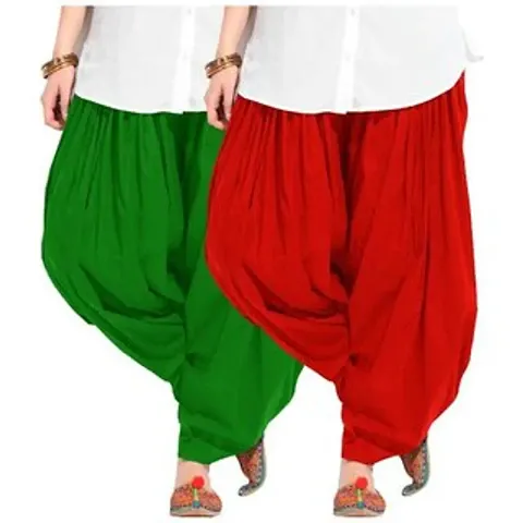 Trendy Women's Cotton Solid Salwars (Pack Of 2)