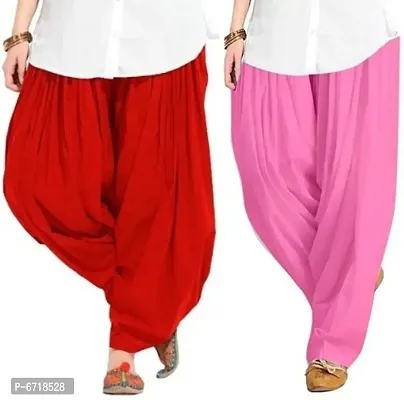 Womens Cotton Plain Semi Patiala Salwar combo of -2-thumb0