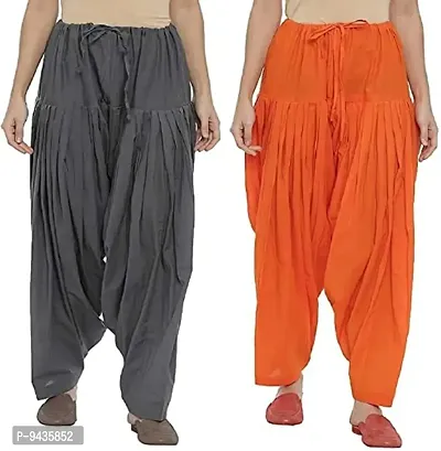 Womans Plain Pure Cotton Semi Patiala Salwar Combo of 2 || Patiala || Semi Patiala || Cotton Patiala Pant-thumb0