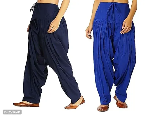 Women's Cotton Plain Semi Patiala Salwar Patiala Pants Cotton Patiala Combo-thumb0