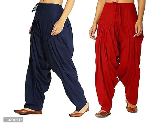 Women's Cotton Plain Semi Patiala Salwar Patiala Pants Cotton Patiala Combo-thumb0