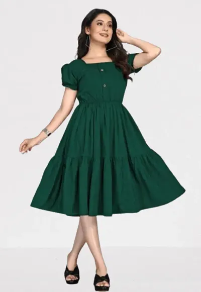 Classic Crepe Solid Dresses for Women