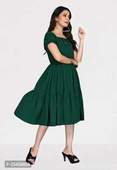 Classic Crepe Solid Dresses for Women-thumb2