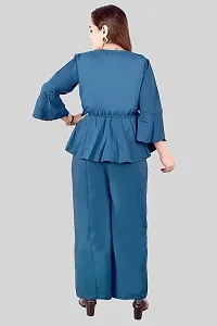 Fancy Crepe Solid Co-ord Set For Women-thumb1