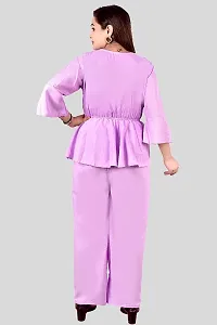 Fancy Crepe Solid Co-ord Set For Women-thumb2