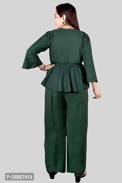 Fancy Crepe Solid Co-ord Set For Women-thumb4