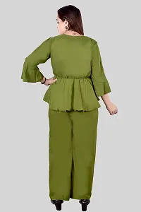 Fancy Crepe Solid Co-ord Set For Women-thumb3