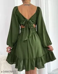 Vintage-Inspired Square Neck Back Strap Western Dress-thumb1