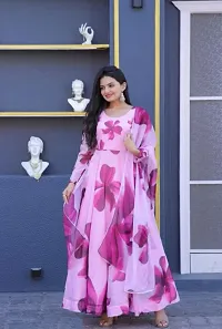 Womans Trendy Printed Gown With Dupatta-thumb1
