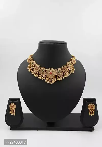 Beautiful Golden Alloy Jewellery Set For Women