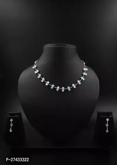Beautiful White Alloy Jewellery Set For Women