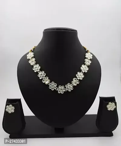 Beautiful White Alloy Jewellery Set For Women