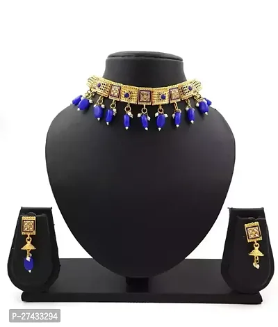 Beautiful Blue Alloy Jewellery Set For Women