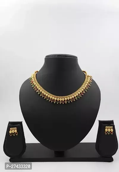 Beautiful Golden Alloy Jewellery Set For Women-thumb0