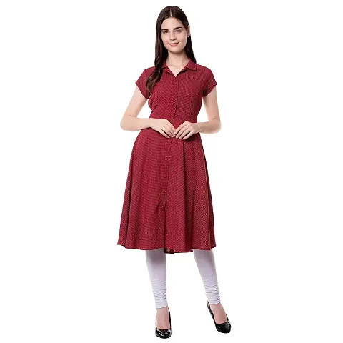 Short Kurti for Women Polka Print Pure Cotton A-line Kurta