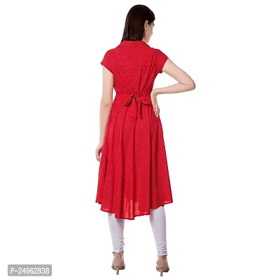 Short Kurti for Women Polka Print Pure Cotton A-line Kurta (Small, Polka Print RED Kurta)-thumb5