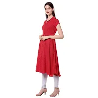 Short Kurti for Women Polka Print Pure Cotton A-line Kurta (Small, Polka Print RED Kurta)-thumb2