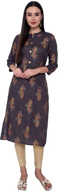 Women Printed Viscose Rayon Straight Kurta