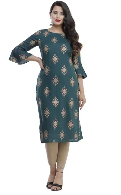 Stylish Printed Viscose Rayon Straight Kurta