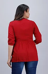 SANU FASHION Beautiful Tops Round Neck Floral Printed Casual Short/Long Sleeve Tunic Shirts for Girls  Women-thumb1