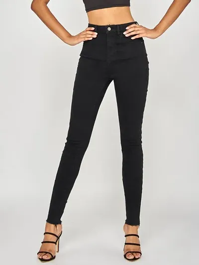 Classic Lycra Solid Jeans for Women