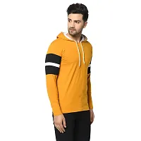 Men's Multicoloured Striped Cotton Hooded Tees-thumb4
