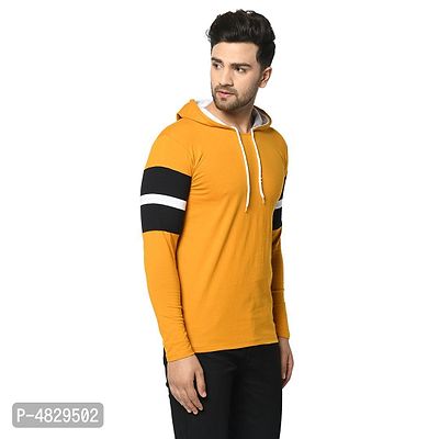 Men's Multicoloured Striped Cotton Hooded Tees-thumb5