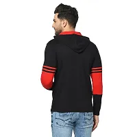 Men's Multicoloured Striped Cotton Hooded Tees-thumb3