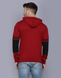 Men's Multicoloured Striped Cotton Hooded Tees-thumb3