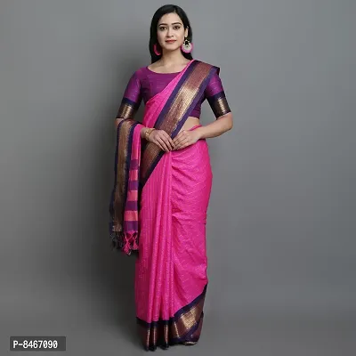 Beautiful Pure Cotton Checked Saree with Blouse piece