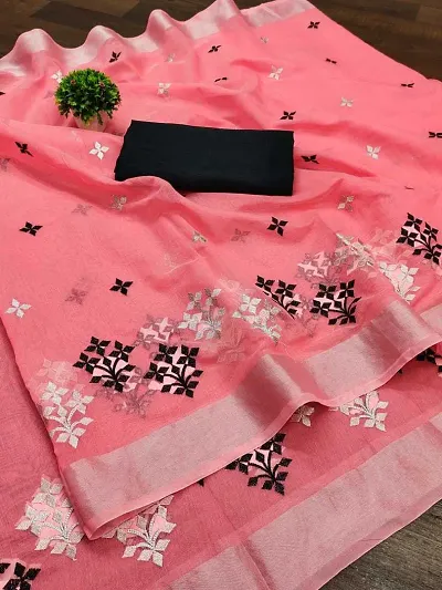 New In Chanderi Silk Saree with Blouse piece 