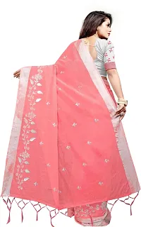 Beautiful Chanderi Cotton Embroidered Saree with Blouse piece-thumb3