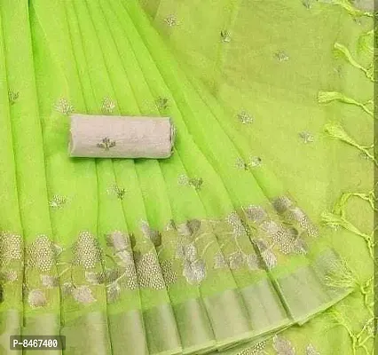 Beautiful Chanderi Cotton Self Pattern Saree with Blouse piece