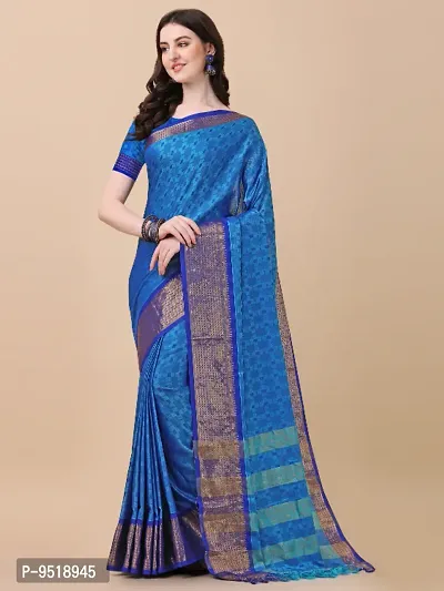Beautiful Cotton Silk Jacquard Saree With Blouse Piece For Women