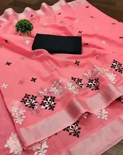 New In Chanderi Silk Saree with Blouse piece 