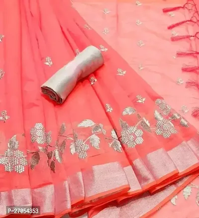 Chanderi Cotton Embroidered Saree-thumb0