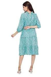 Shree Raas Krishanam Creations Rayon One Piece Dress for Women  Girls | Wedding Party Ethnic Dress || Fit  Flare Knee Long Midi Dresses for Women's and Girls-thumb1