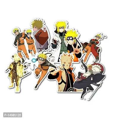 Anime Character Naruto Classic Sticker Decals - Pack of 08 (Vinyl Stickers,Multipurpose use for Walls,Suitcase,Laptop,Helmet,Bicycle,MacBook,Door,Cupboard,Cars,Bikes,notebooks,Journal,Aapki Marzi)-thumb2