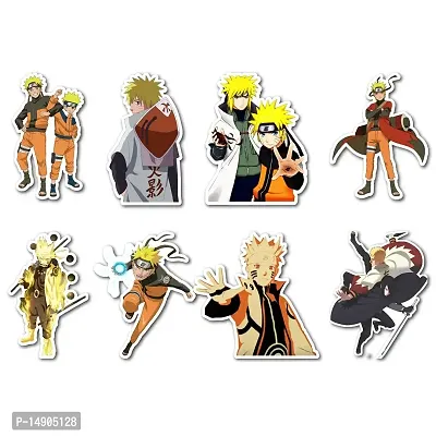 Anime Character Naruto Classic Sticker Decals - Pack of 08 (Vinyl Stickers,Multipurpose use for Walls,Suitcase,Laptop,Helmet,Bicycle,MacBook,Door,Cupboard,Cars,Bikes,notebooks,Journal,Aapki Marzi)-thumb0
